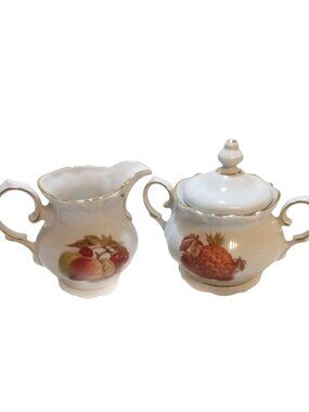 Vintage 1950's Winterling Roslau Bavaria Western Germany Sugar Bowl and Creamer